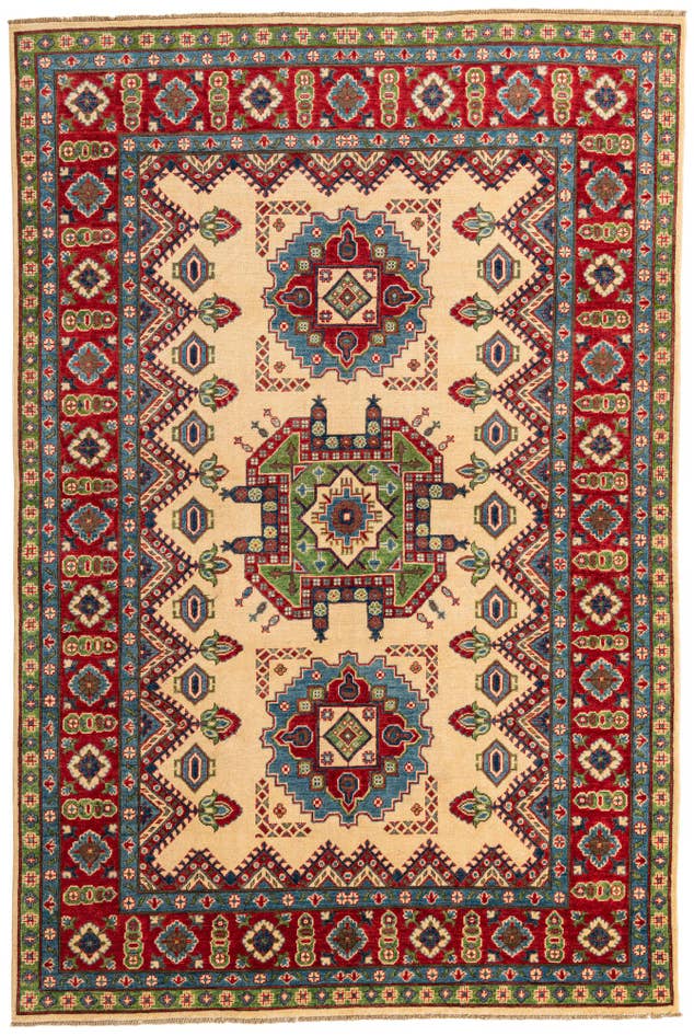 Detail image of 6' 6 x 9' 10 Hand Knotted Kazak Rug