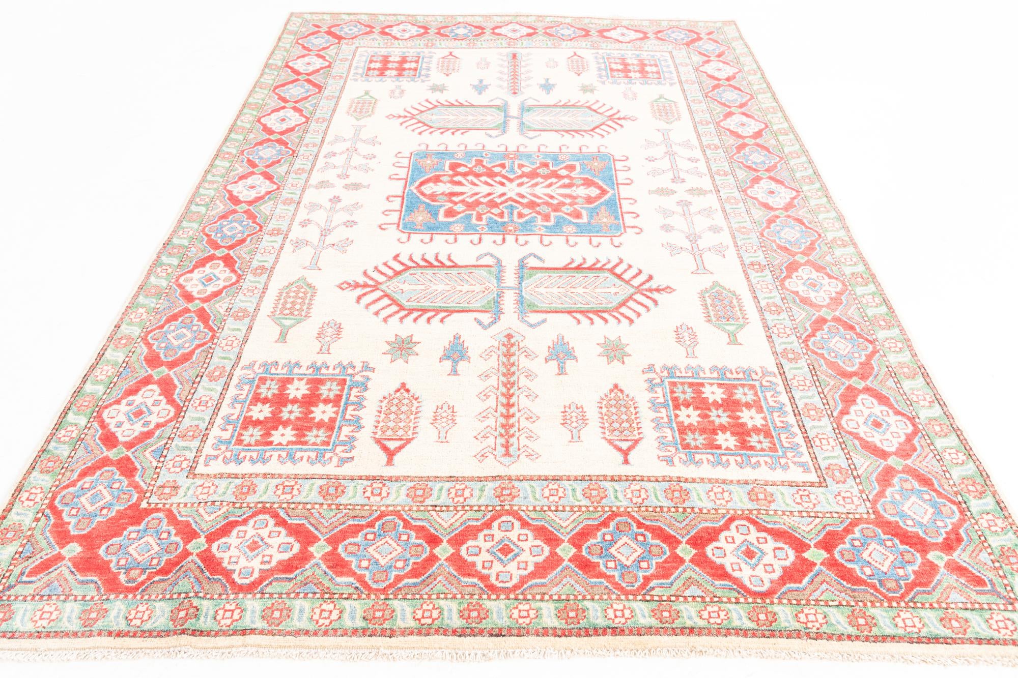 6' x 9' 1 Hand Knotted Kazak Rug