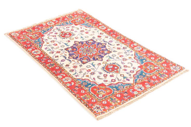Detail image of 2' 6 x 4' 3 Hand Knotted Kazak Rug