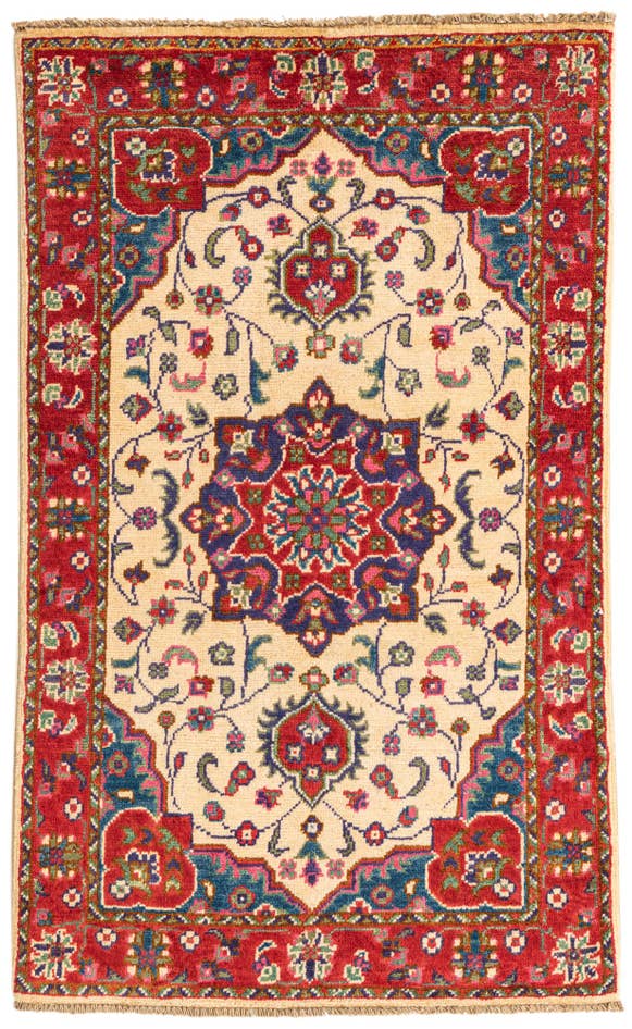 Detail image of 2' 6 x 4' 3 Hand Knotted Kazak Rug