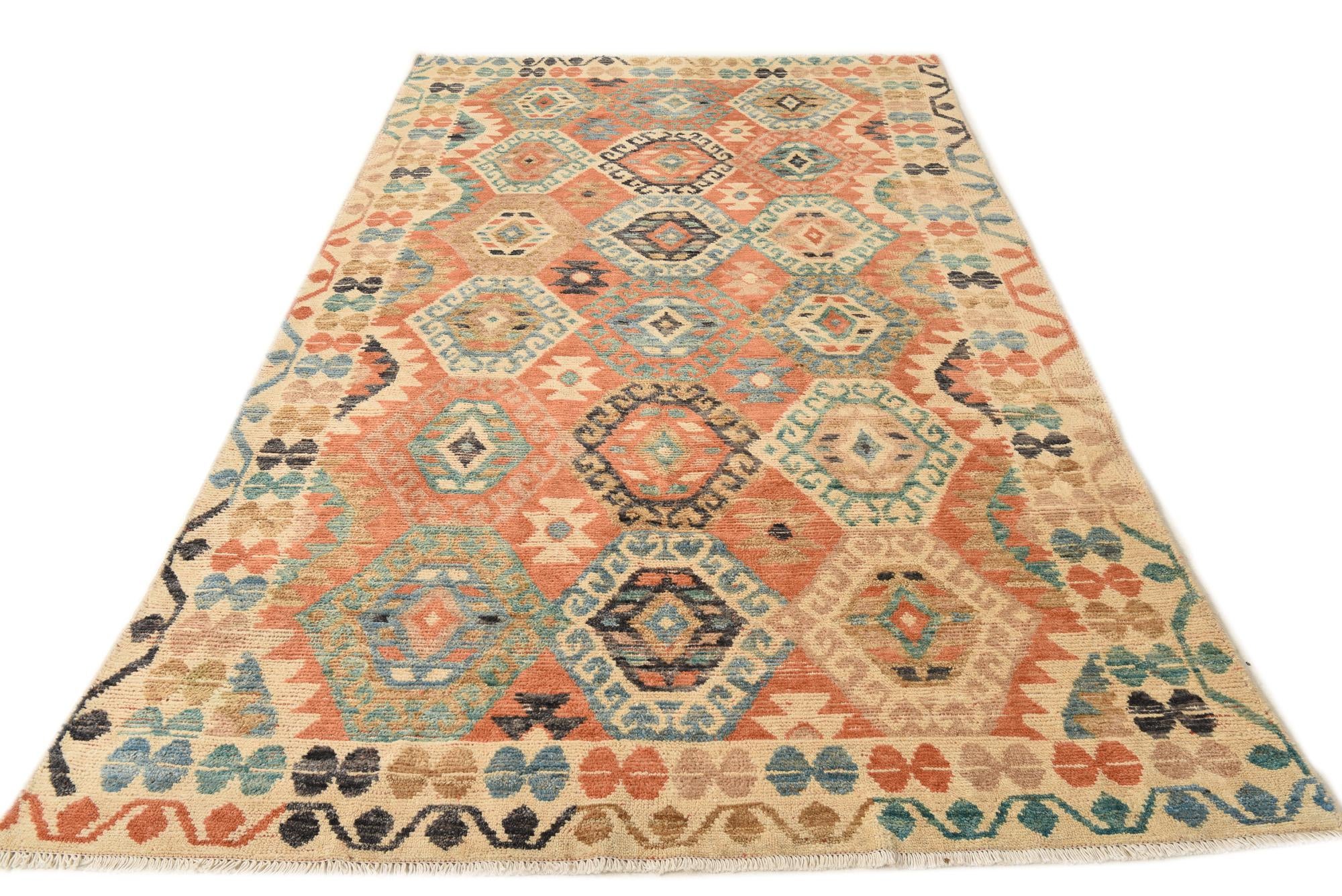 5' 8 x 10' Hand Knotted Kazak Wool Rug