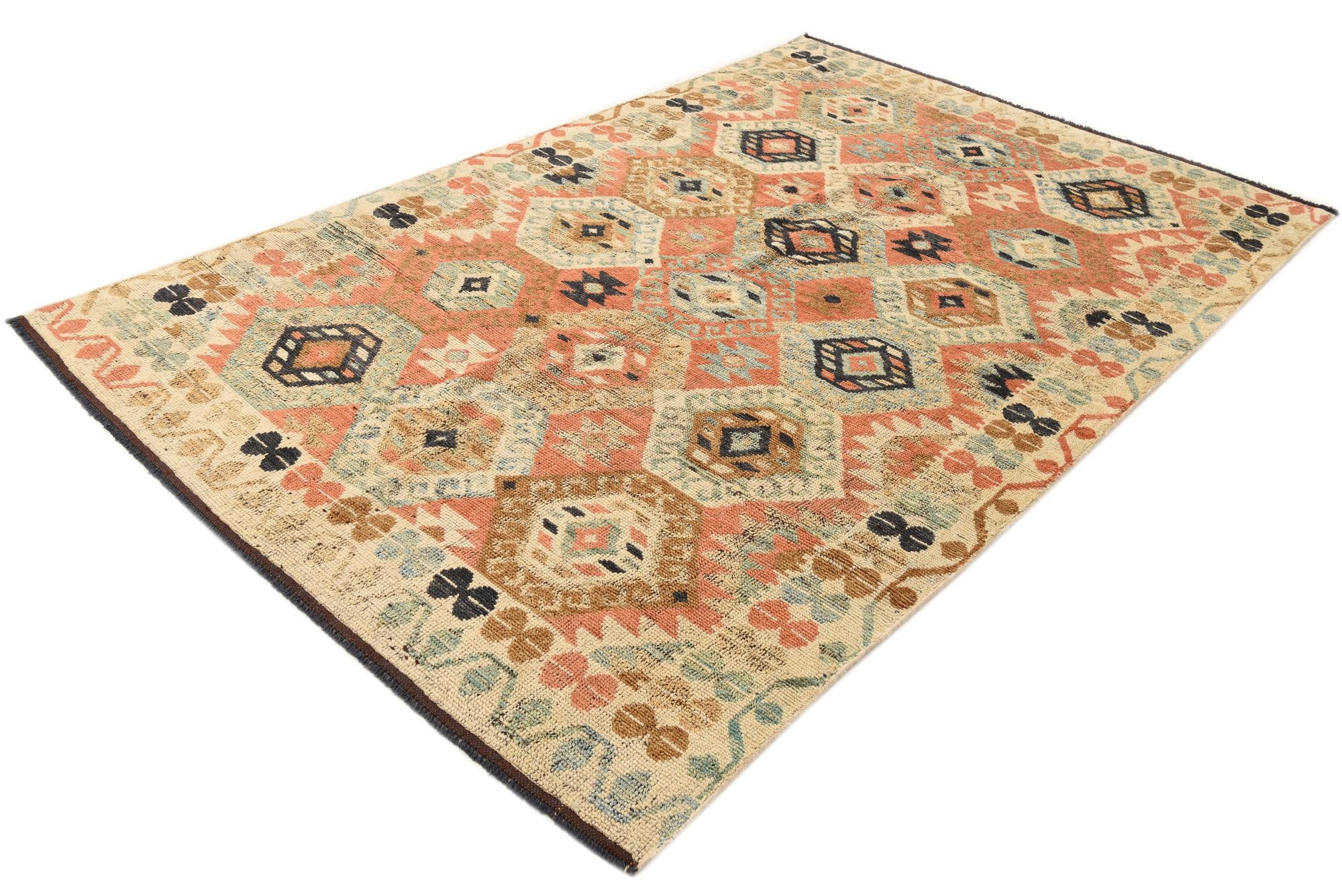 6' 4 x 10' Hand Knotted Kazak Wool Rug
