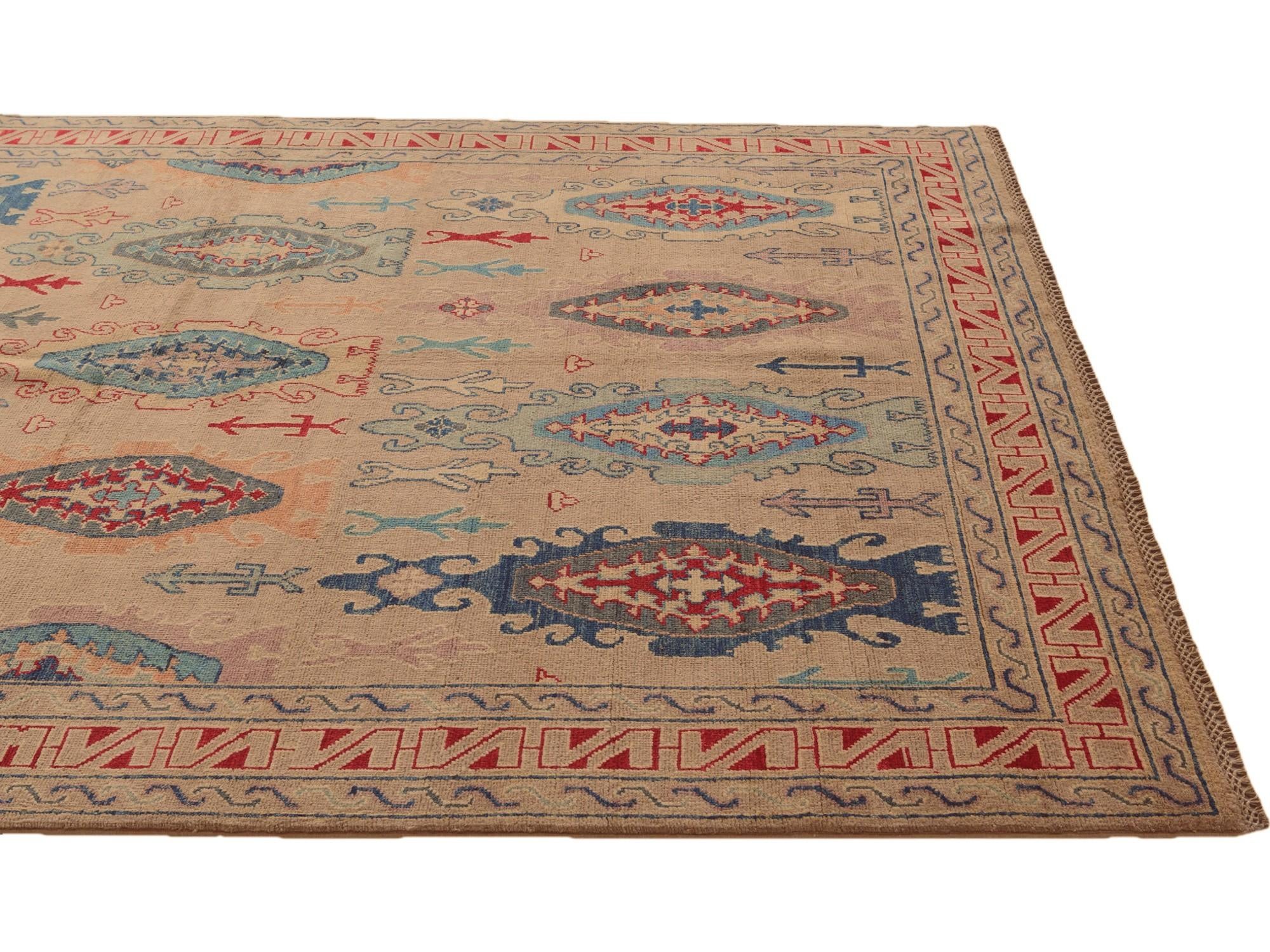 5' 6 x 7' 4 Hand Knotted Kazak Rug