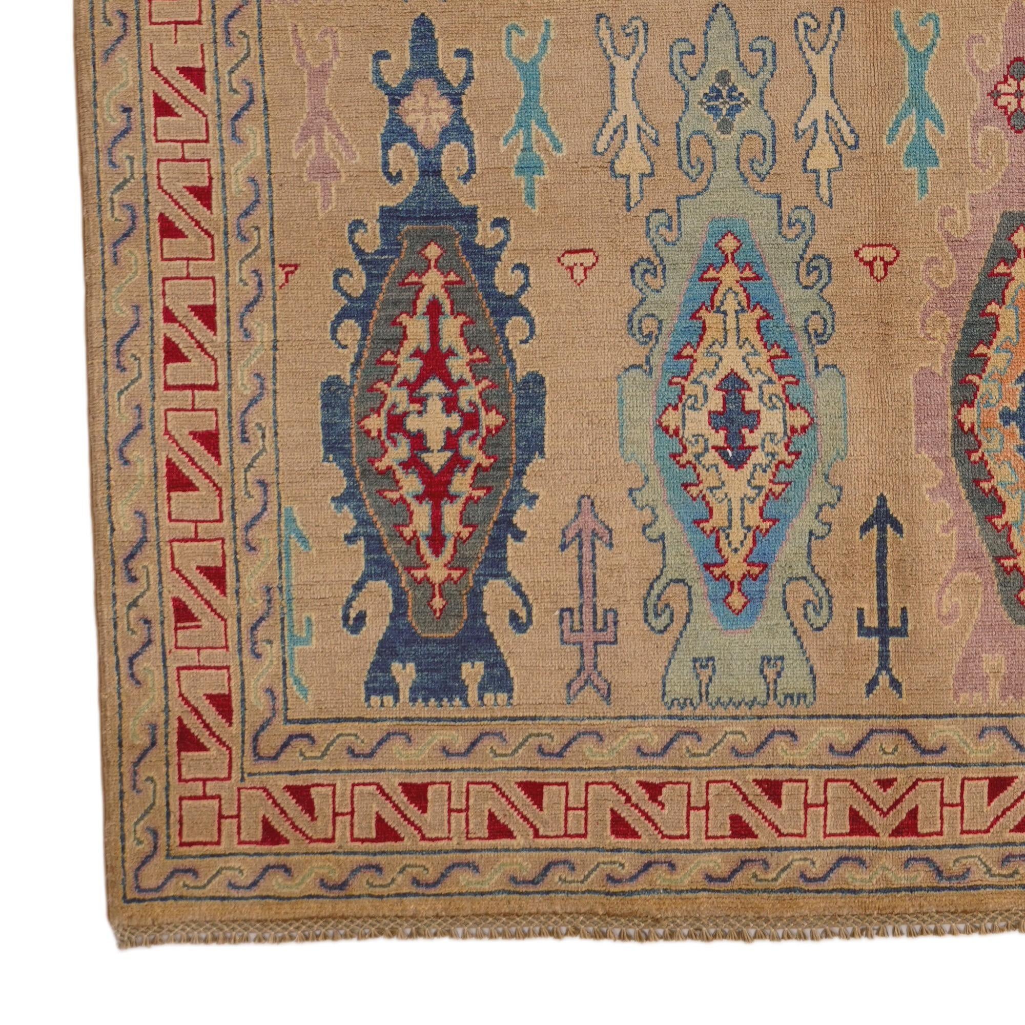 5' 6 x 7' 4 Hand Knotted Kazak Rug