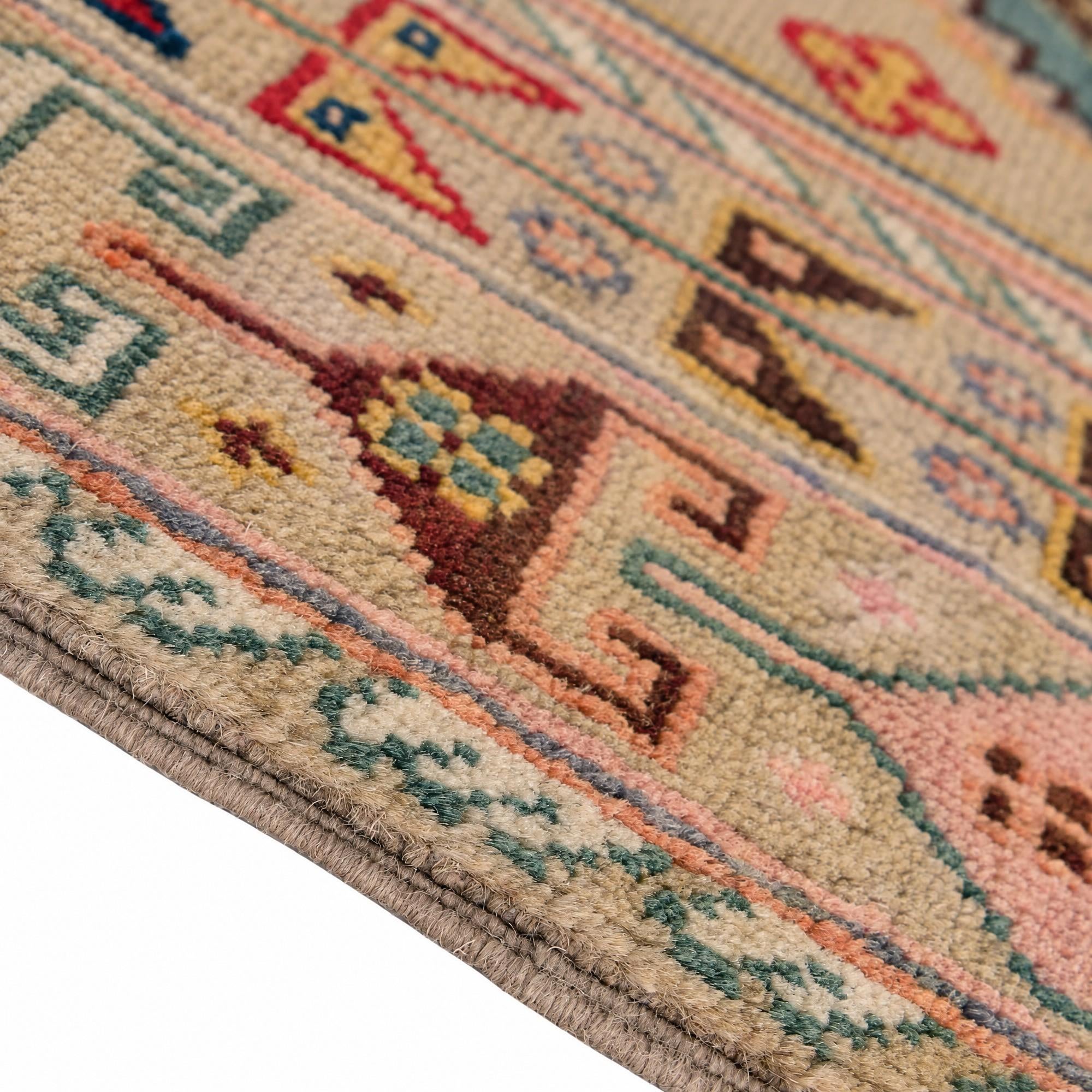Detail image 8 of 12: 5' 8 x 8' Hand Knotted Kazak Rug