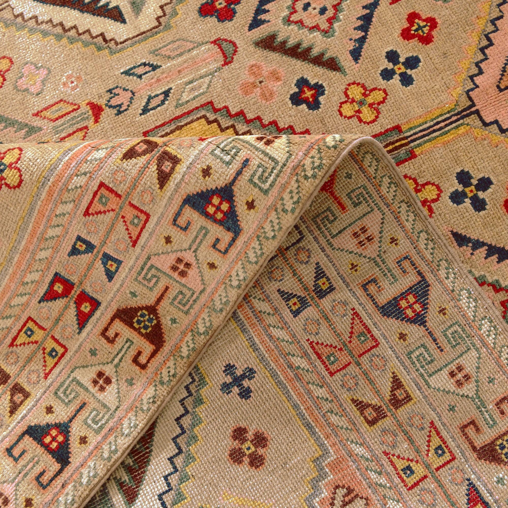 5' 8 x 8' Hand Knotted Kazak Rug