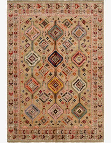 5' 8 x 8' Hand Knotted Kazak Rug