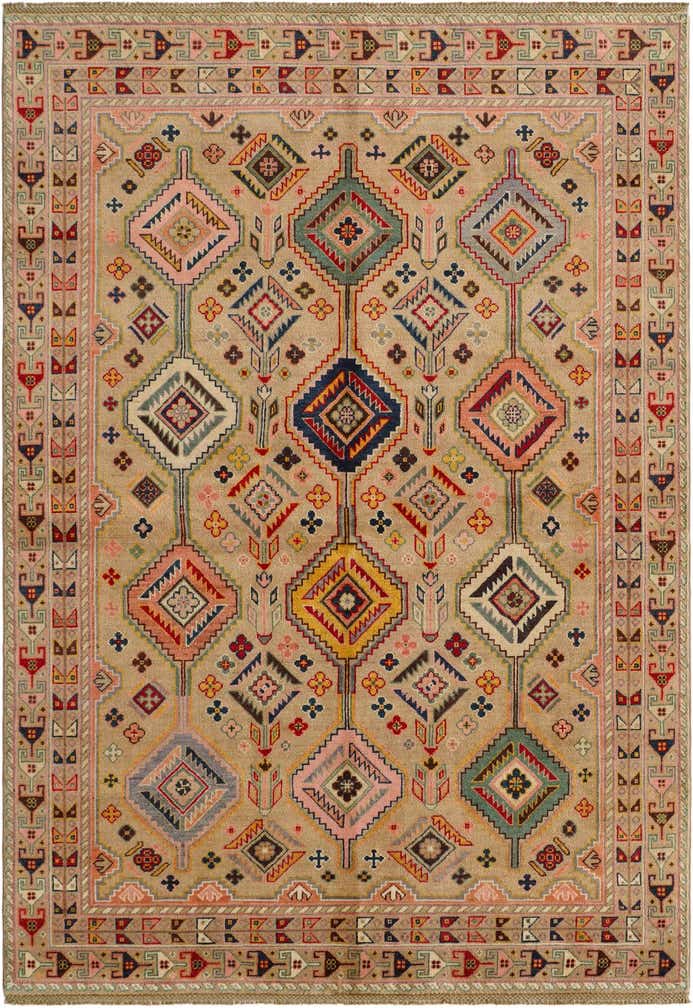 5' 8 x 8' Hand Knotted Kazak Rug