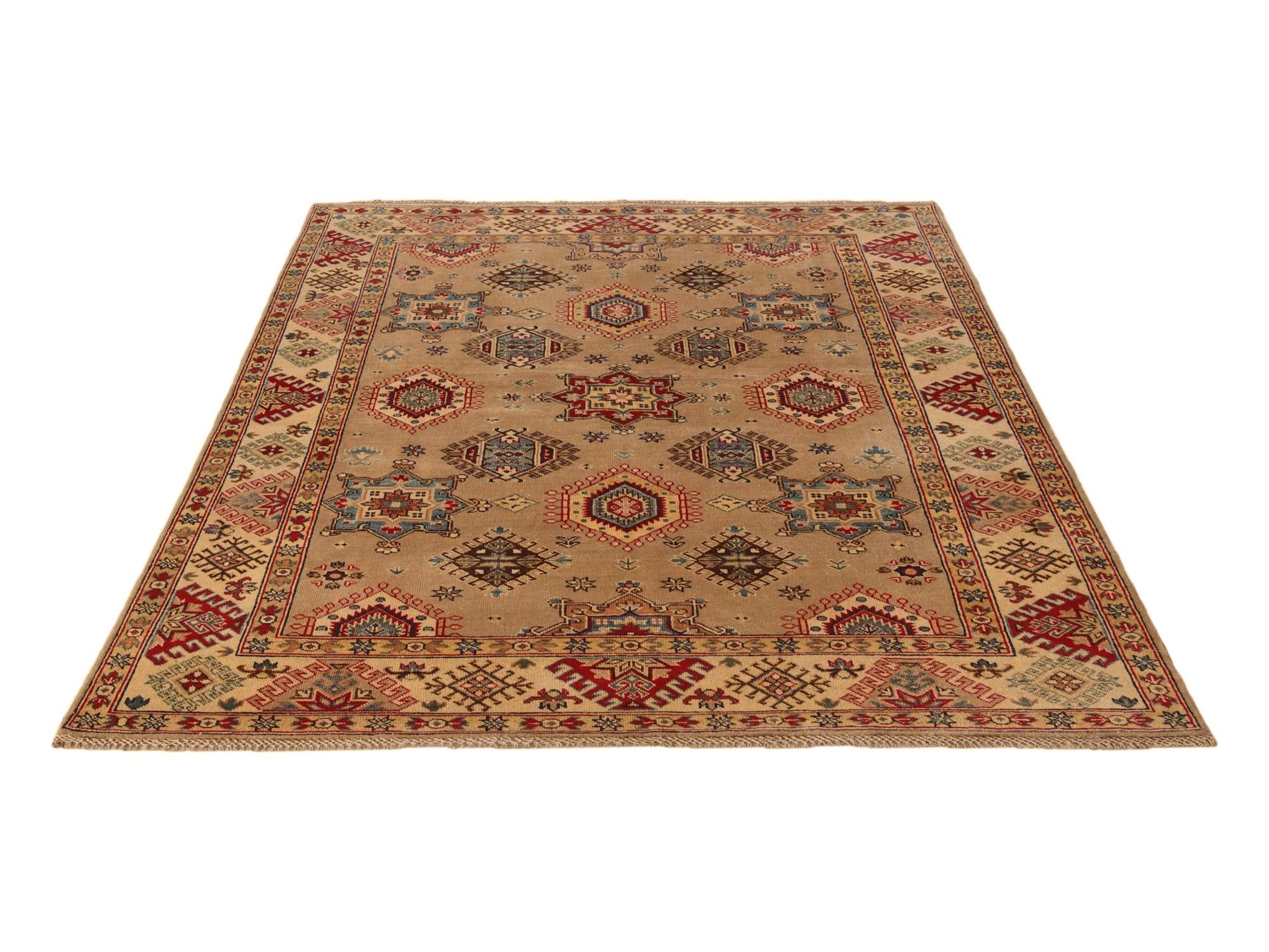 5' 8 x 8' Hand Knotted Kazak Rug