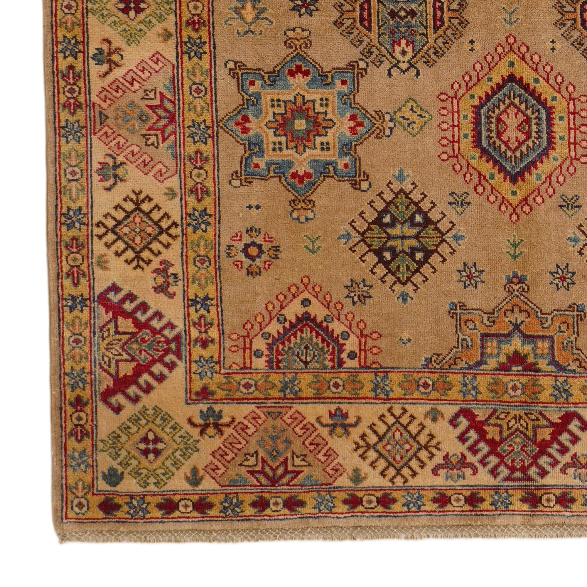 5' 8 x 8' Hand Knotted Kazak Rug