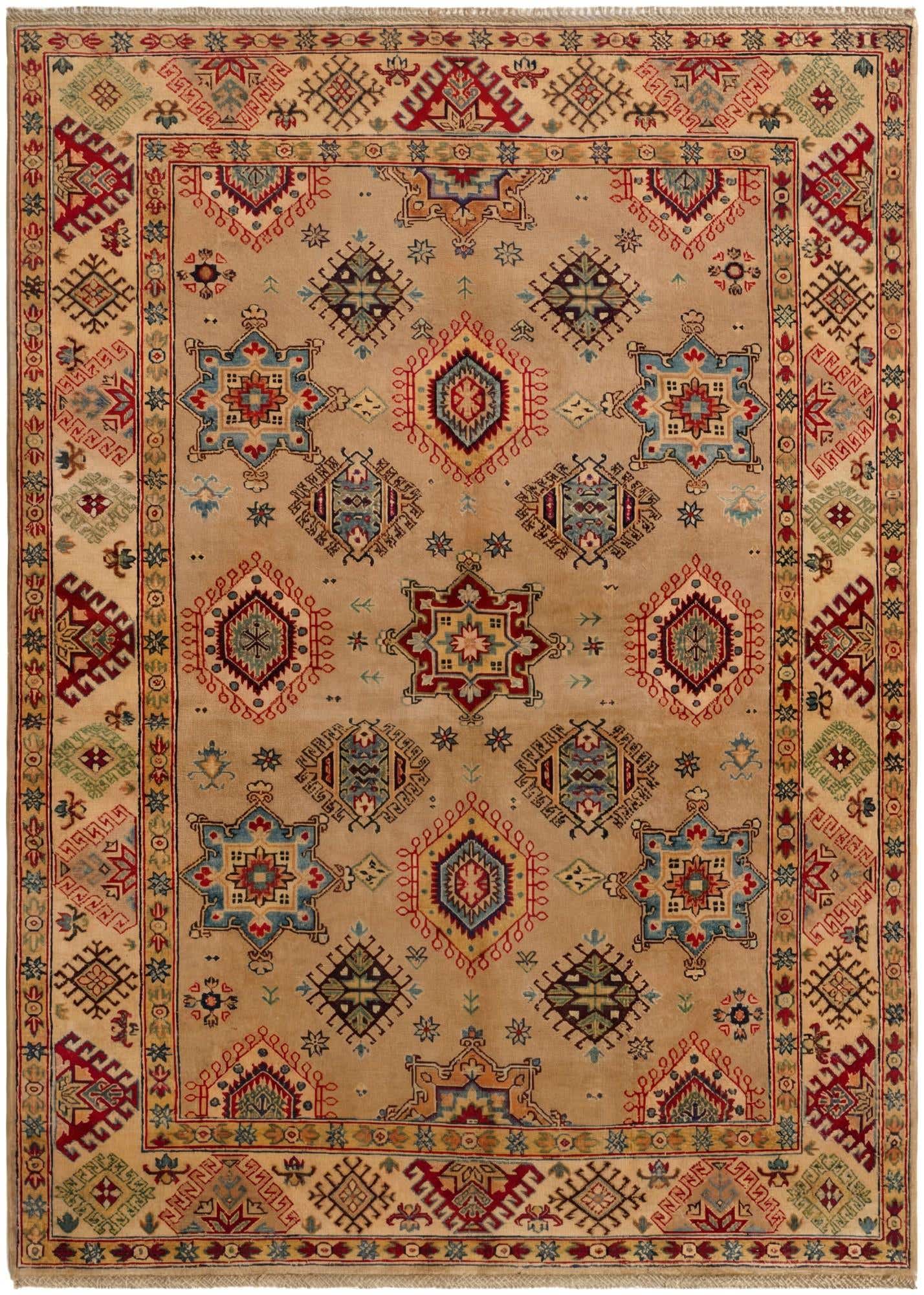 5' 8 x 8' Hand Knotted Kazak Rug