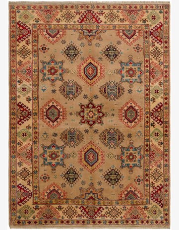 5' 8 x 8' Hand Knotted Kazak Rug