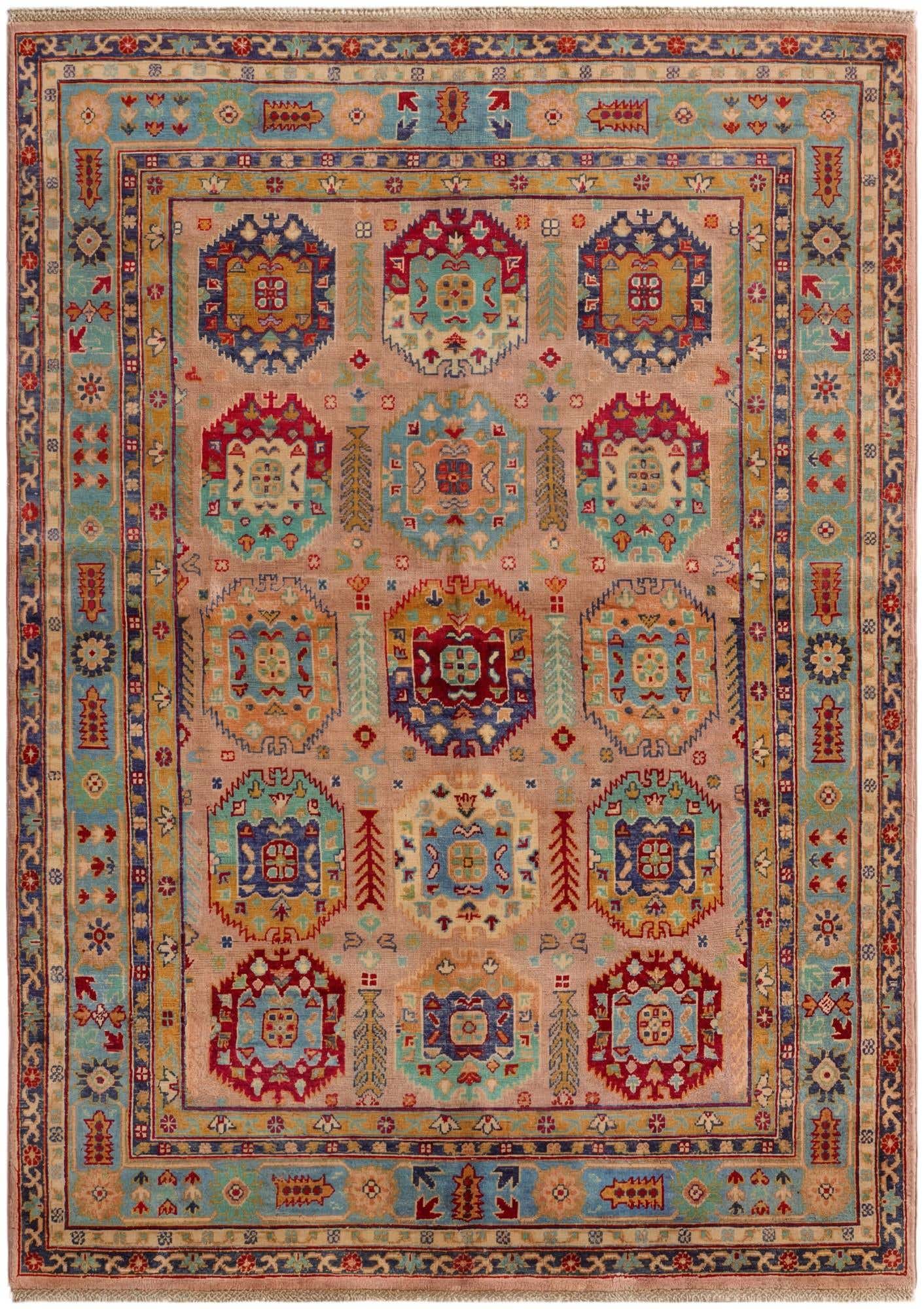 5' 7 x 7' 9 Hand Knotted Kazak Rug