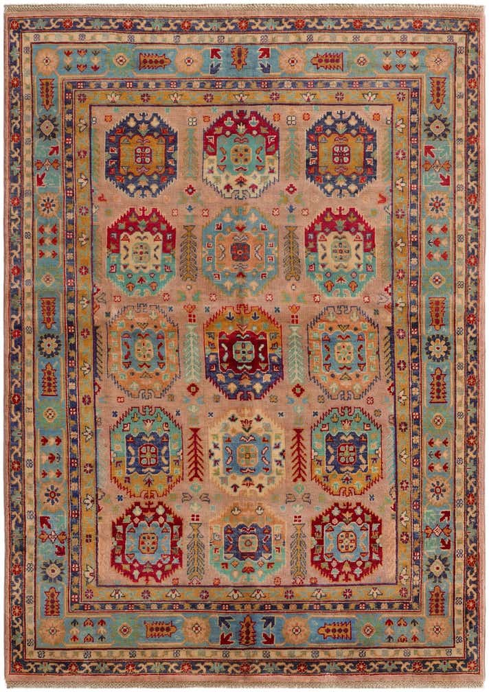 5' 7 x 7' 9 Hand Knotted Kazak Rug