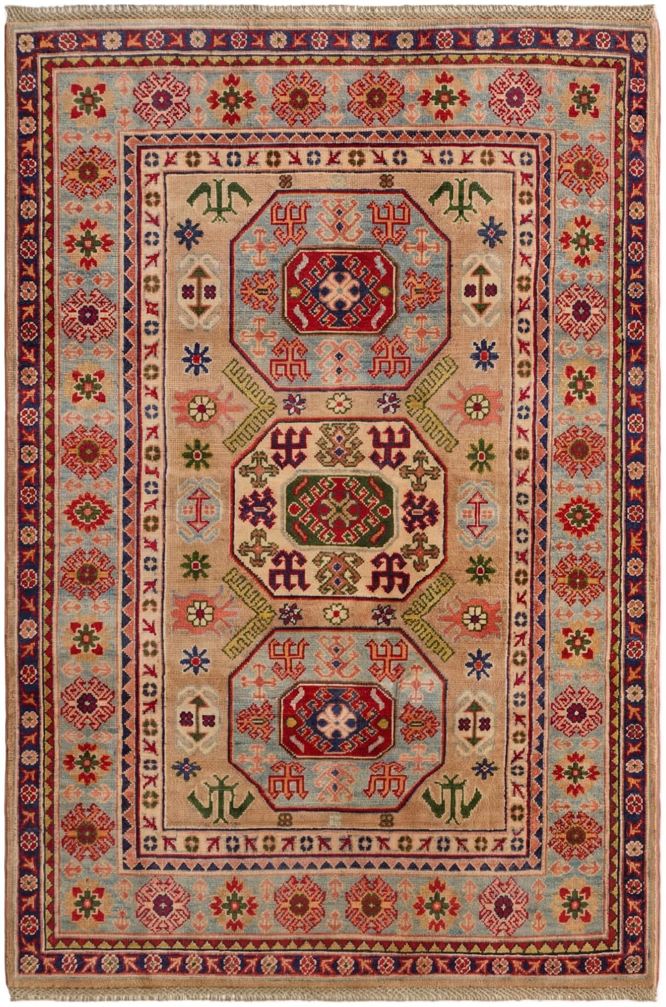 4' x 5' 11 Hand Knotted Kazak Rug