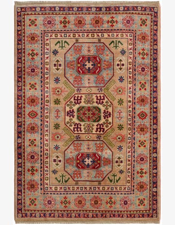 4' x 5' 11 Hand Knotted Kazak Rug