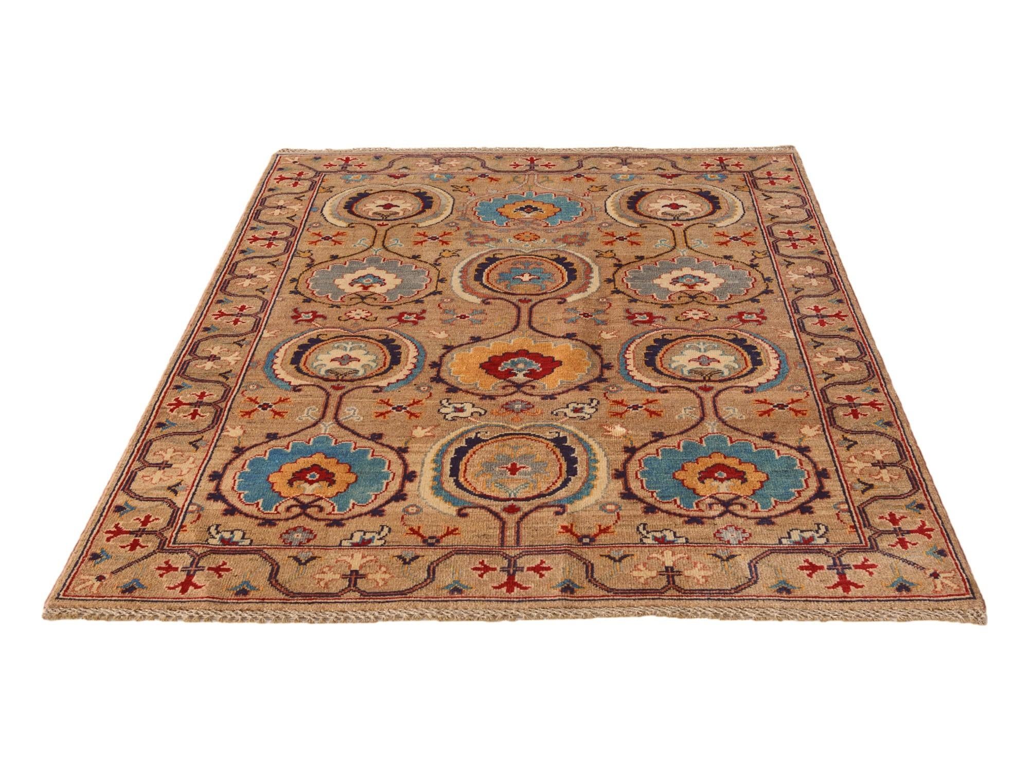 4' 1 x 5' 9 Hand Knotted Kazak Rug