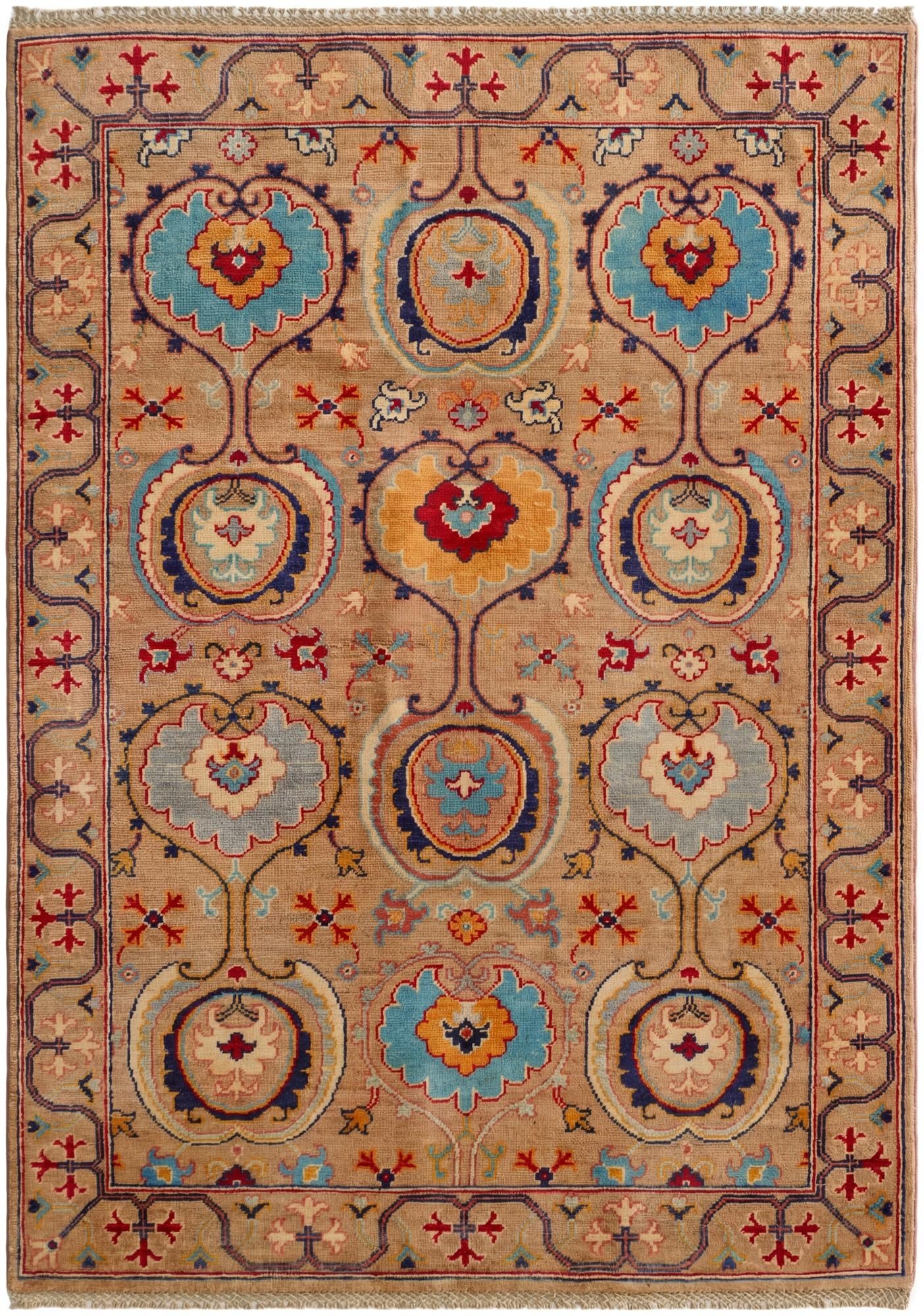 4' 1 x 5' 9 Hand Knotted Kazak Rug