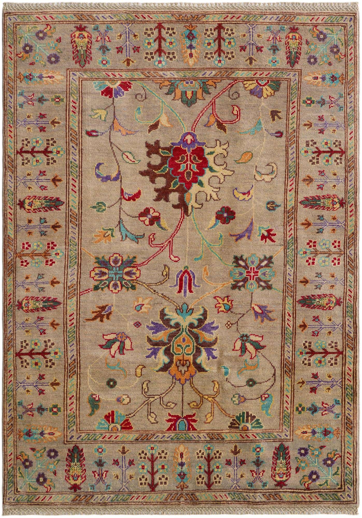 4' x 5' 7 Hand Knotted Kazak Rug