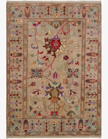 4' x 5' 7 Hand Knotted Kazak Rug