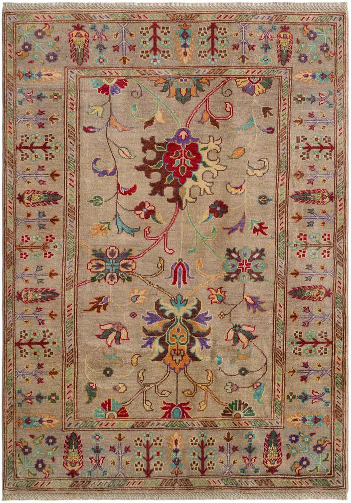 4' x 5' 7 Hand Knotted Kazak Rug