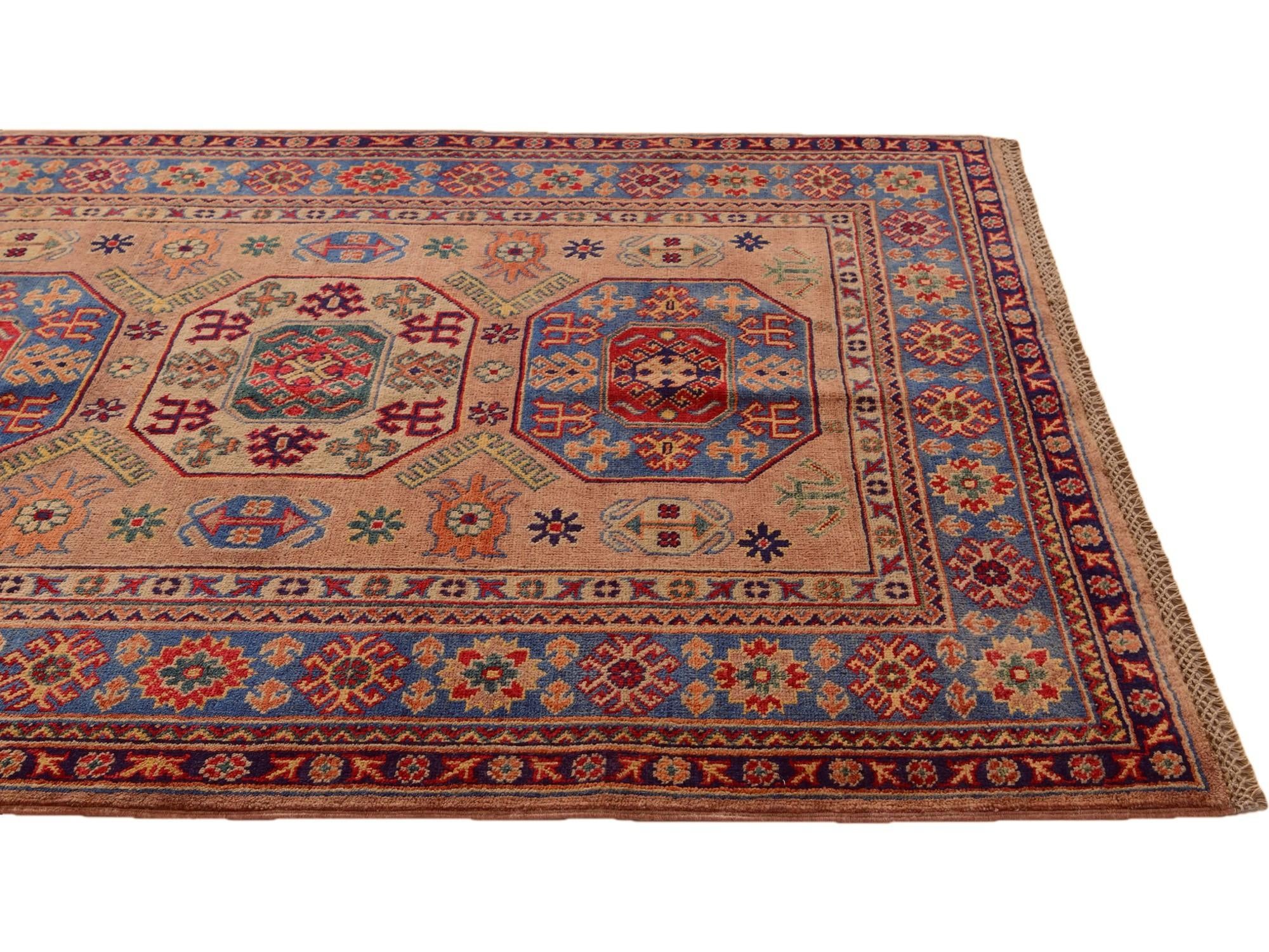 4' 3 x 5' 10 Hand Knotted Kazak Rug