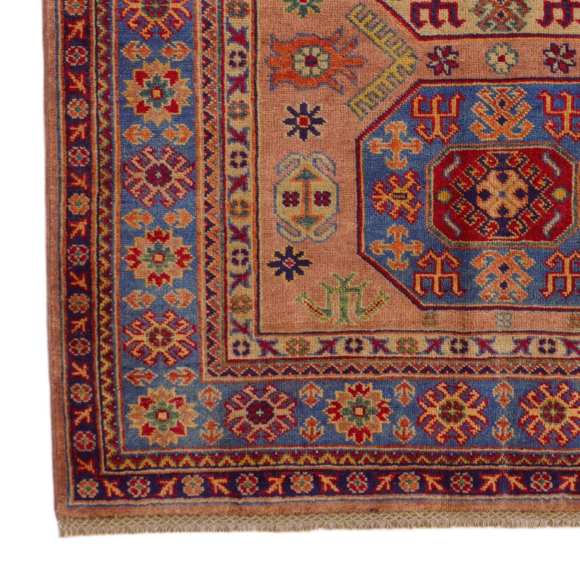 4' 3 x 5' 10 Hand Knotted Kazak Rug