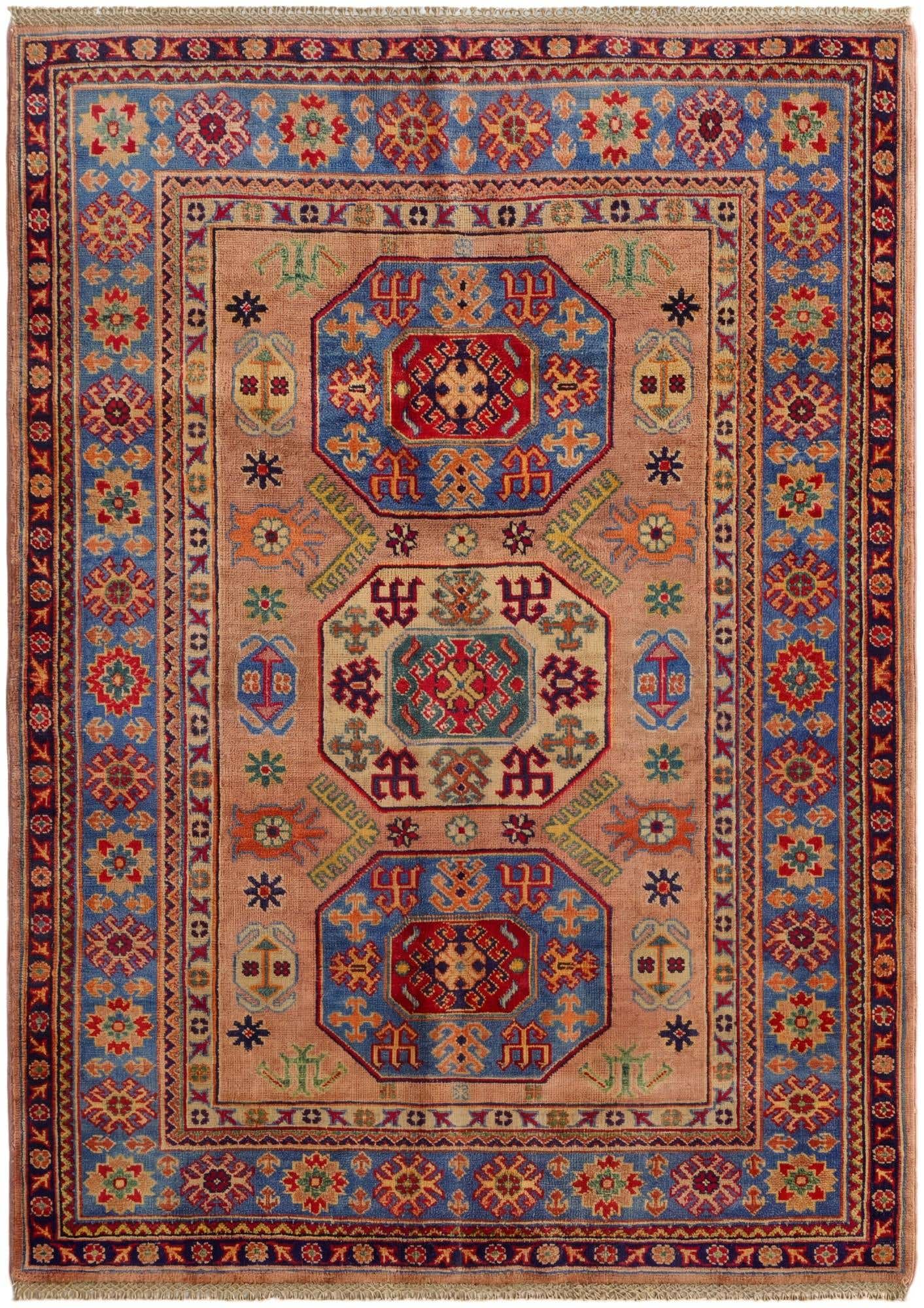 4' 3 x 5' 10 Hand Knotted Kazak Rug