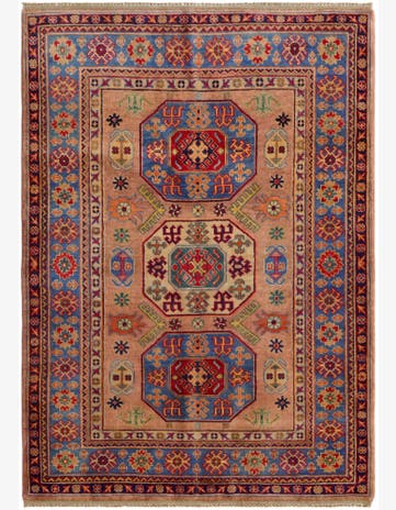 4' 3 x 5' 10 Hand Knotted Kazak Rug