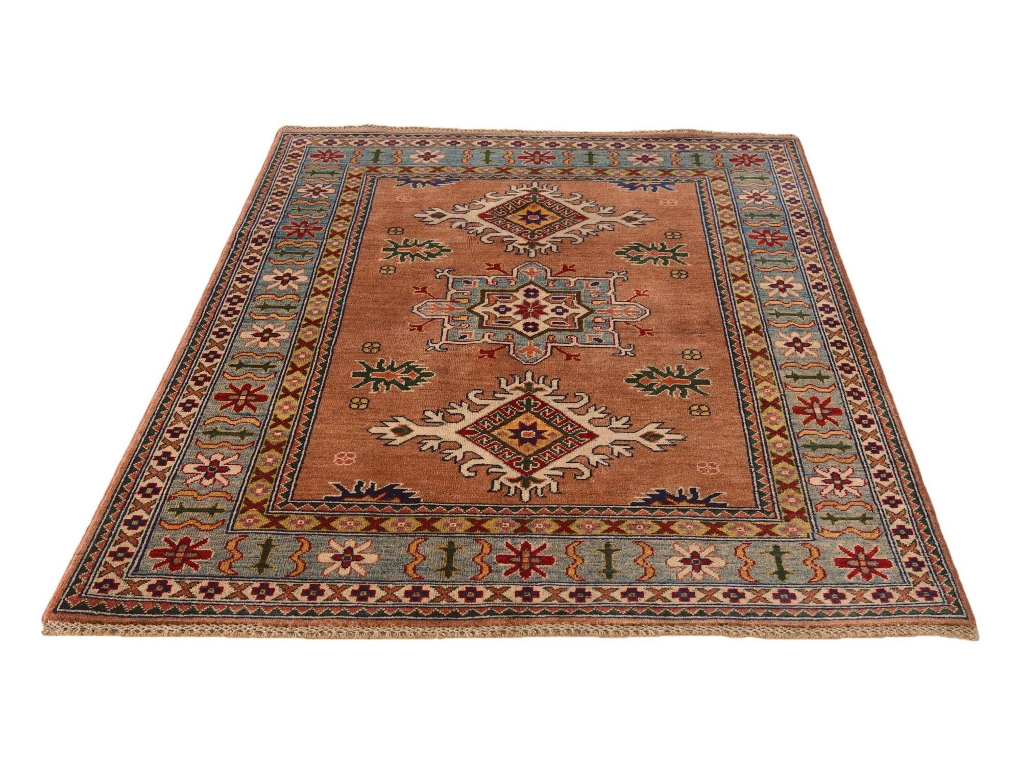 4' 1 x 5' 11 Hand Knotted Kazak Rug