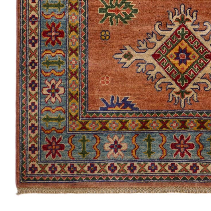 Detail image of 4' 1 x 5' 11 Hand Knotted Kazak Rug