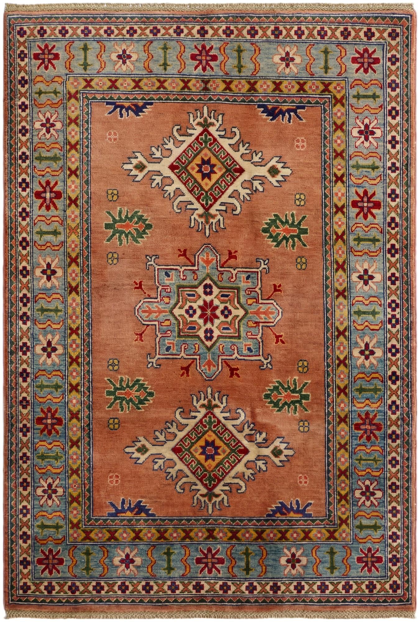4' 1 x 5' 11 Hand Knotted Kazak Rug