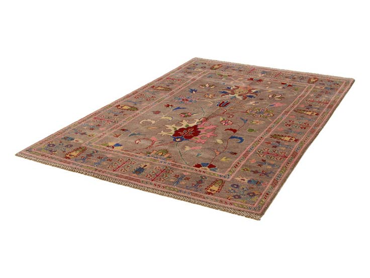 Detail image of 4' 1 x 6' 5 Hand Knotted Kazak Rug