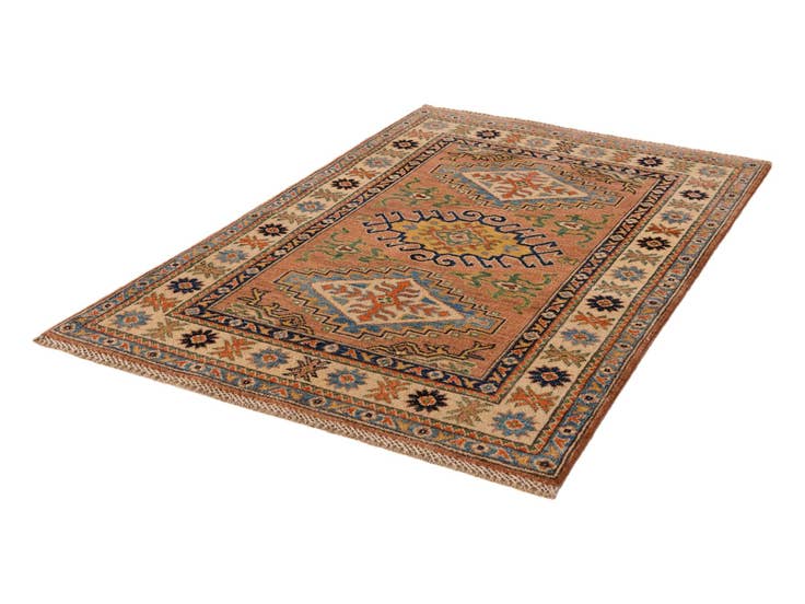 Detail image of 3' 2 x 4' 10 Hand Knotted Kazak Rug