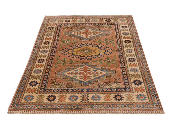 3' 2 x 4' 10 Hand Knotted Kazak Rug