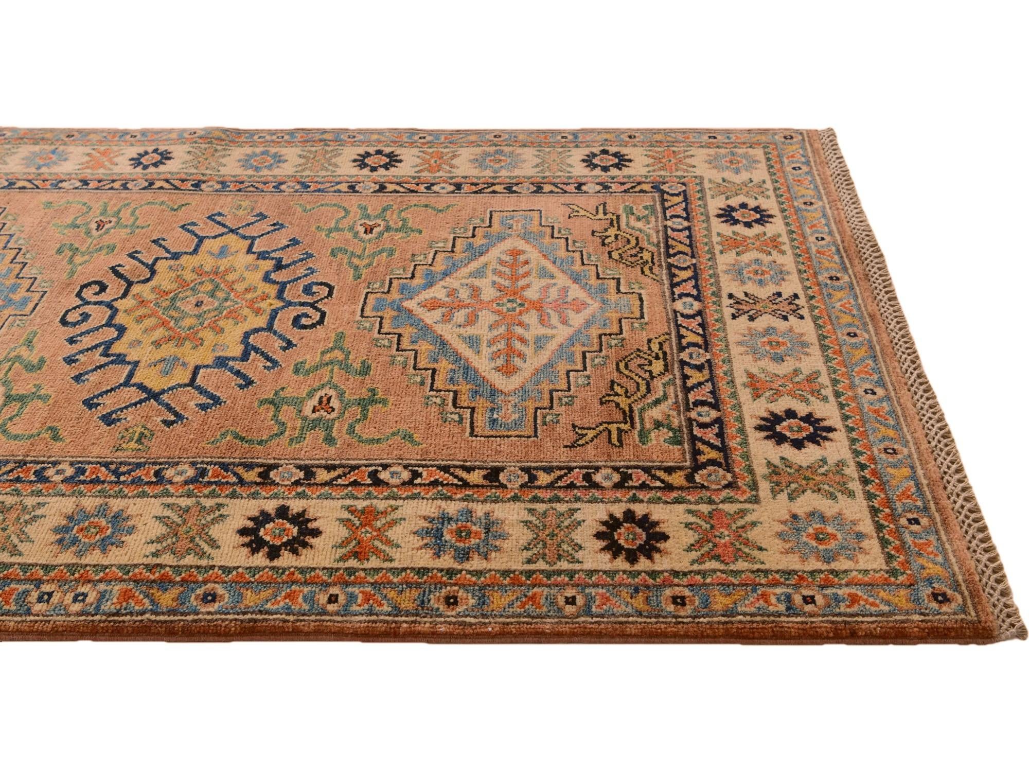 3' 2 x 4' 10 Hand Knotted Kazak Rug