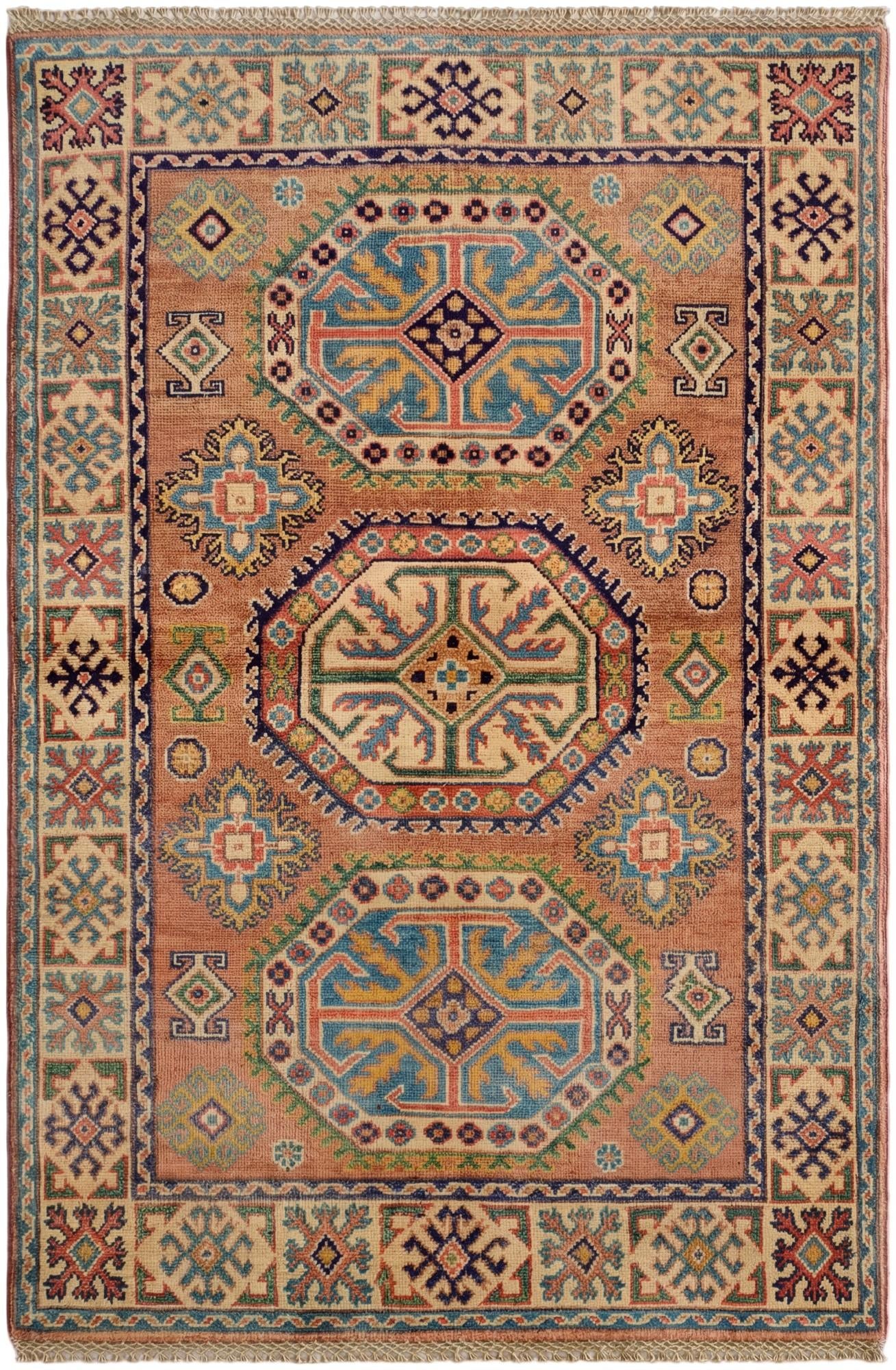 3' 2 x 4' 10 Hand Knotted Kazak Rug