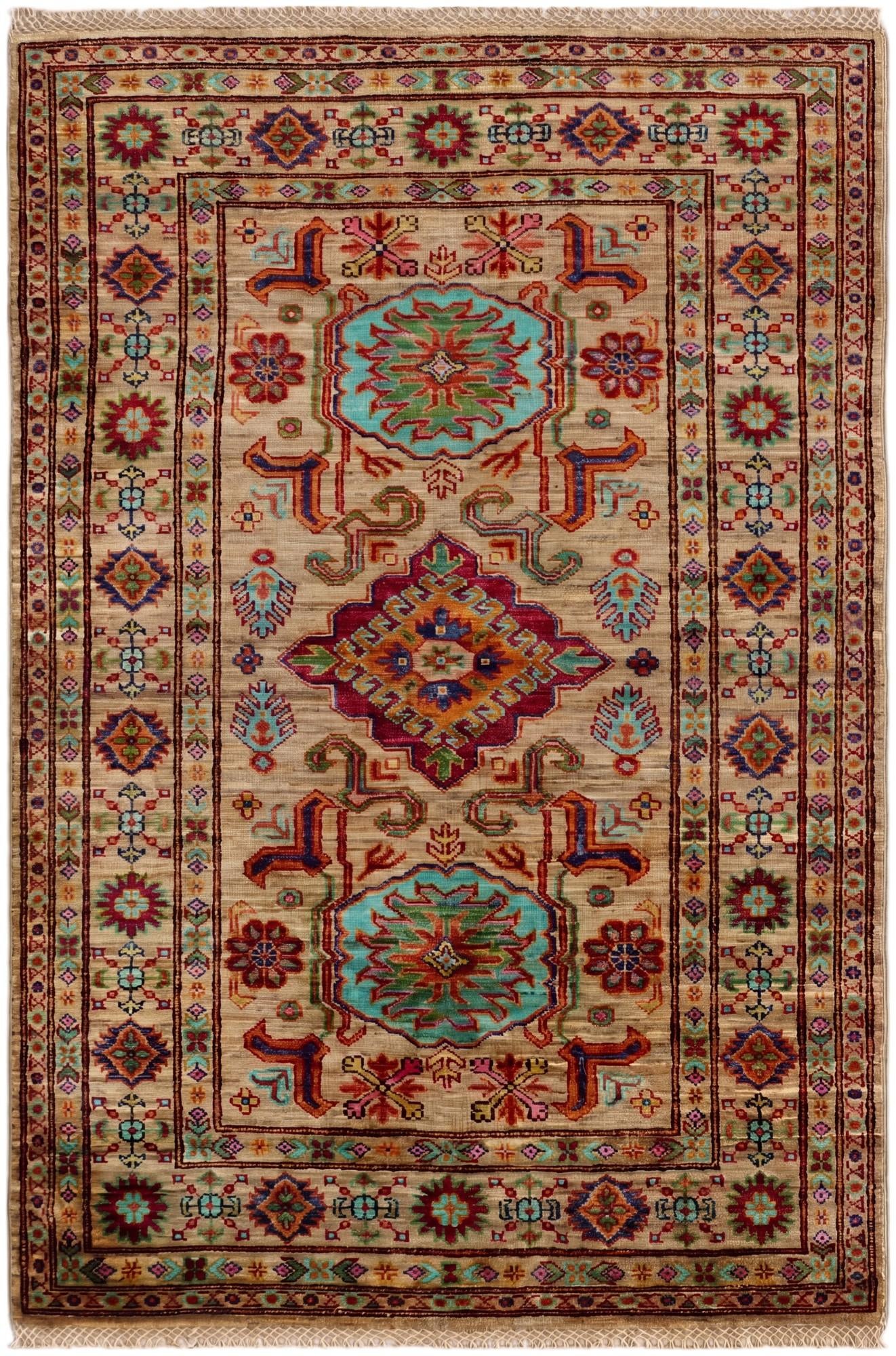 3' 5 x 5' 1 Hand Knotted Kazak Rug