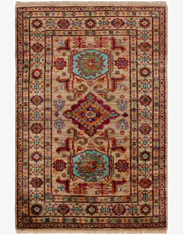 3' 5 x 5' 1 Hand Knotted Kazak Rug