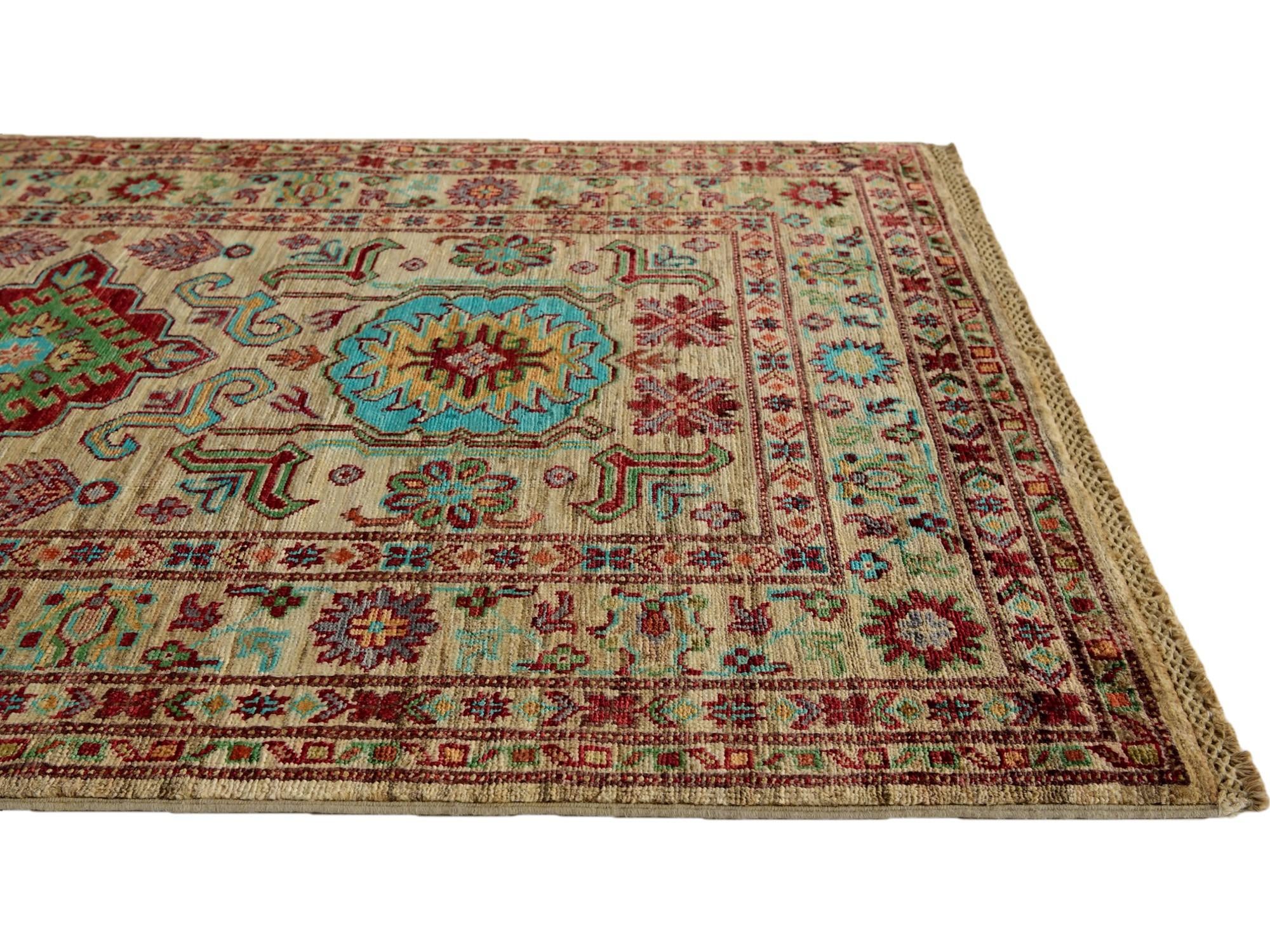 3' 6 x 5' 3 Hand Knotted Kazak Rug