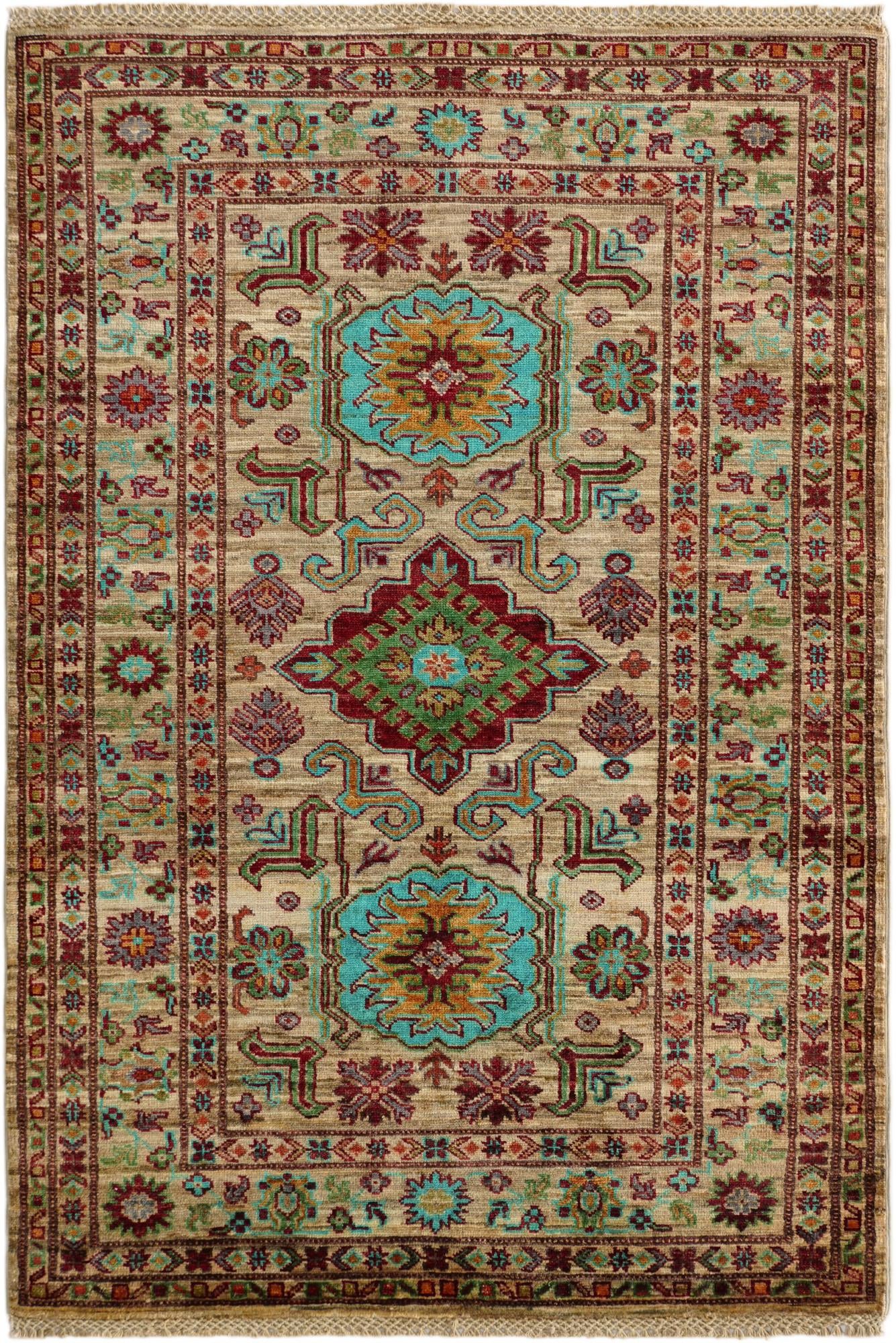 3' 6 x 5' 3 Hand Knotted Kazak Rug