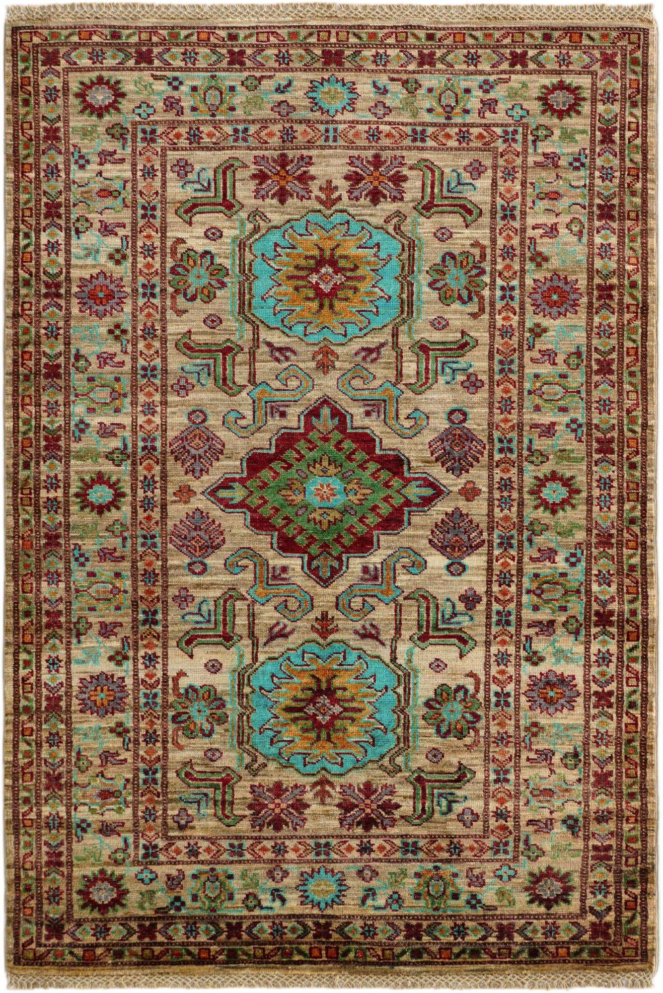 3' 6 x 5' 3 Hand Knotted Kazak Rug