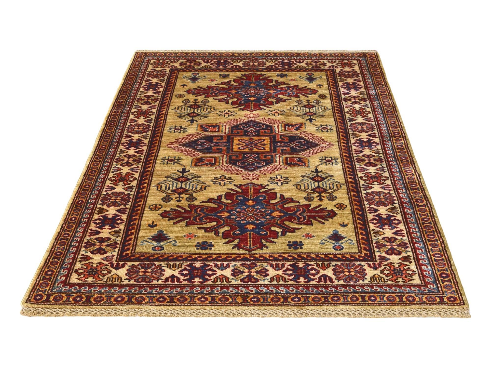 3' 3 x 5' 2 Hand Knotted Kazak Rug