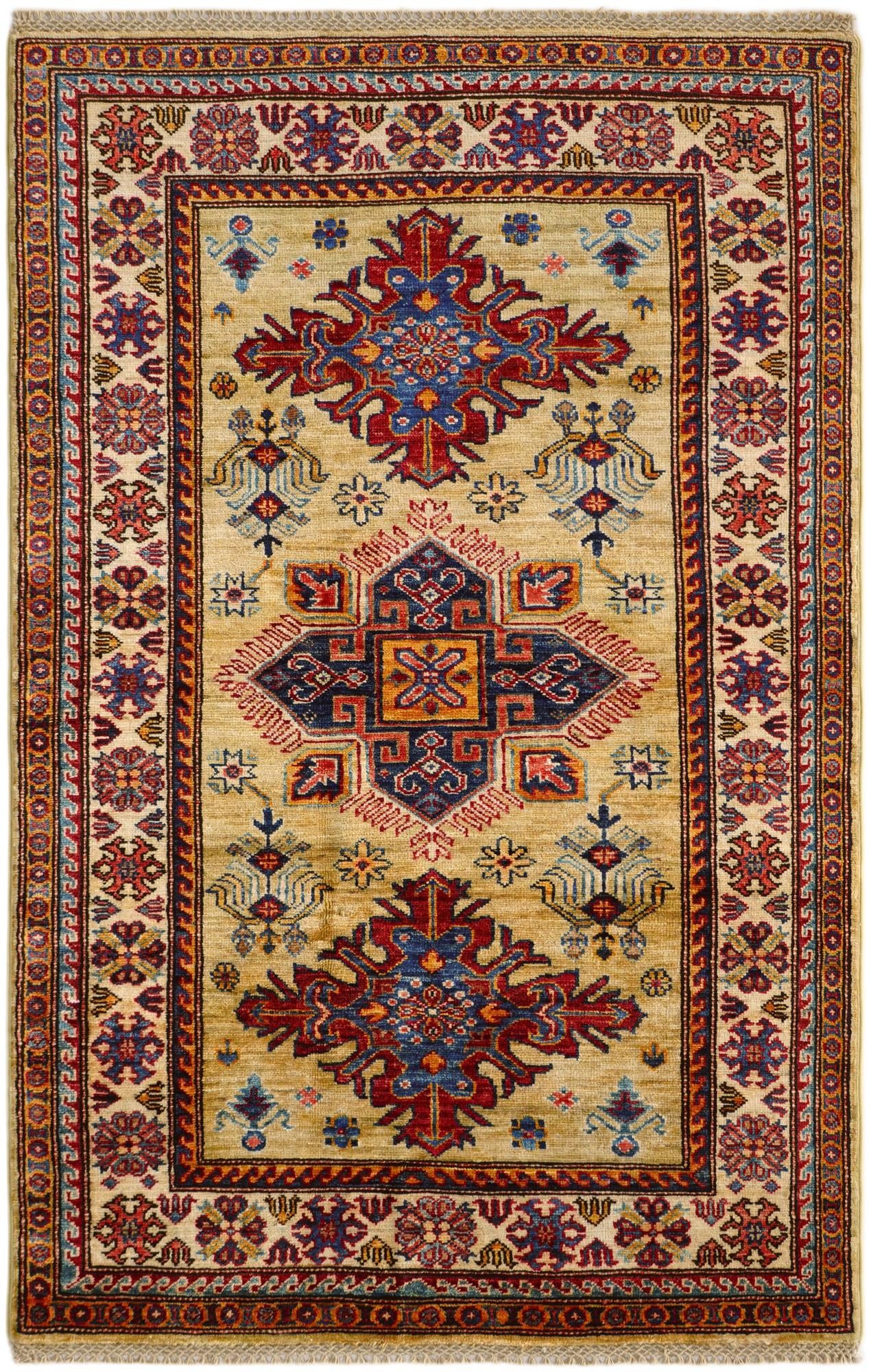 3' 3 x 5' 2 Hand Knotted Kazak Rug