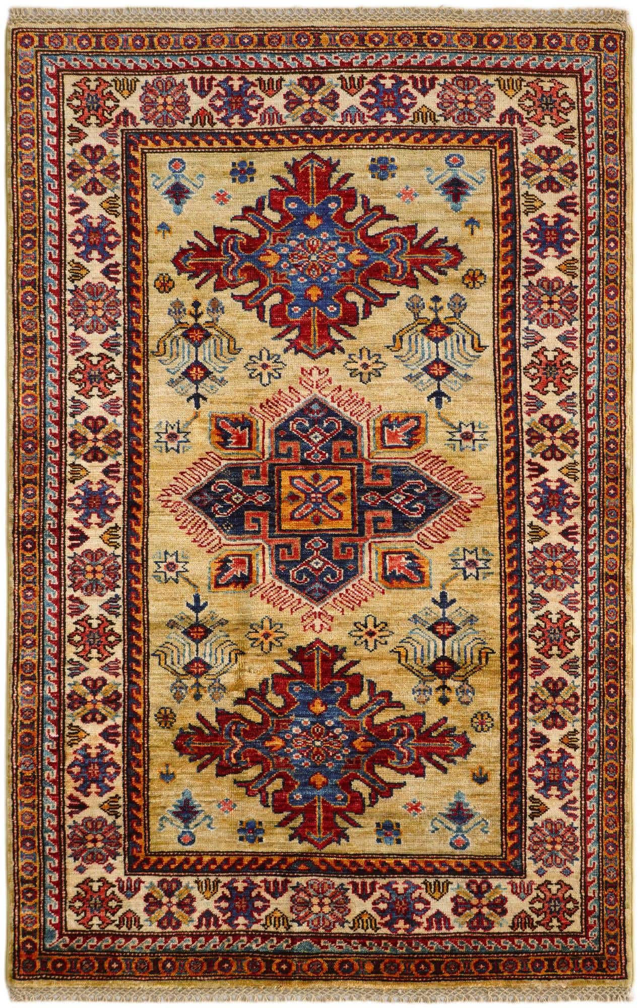 3' 3 x 5' 2 Hand Knotted Kazak Rug