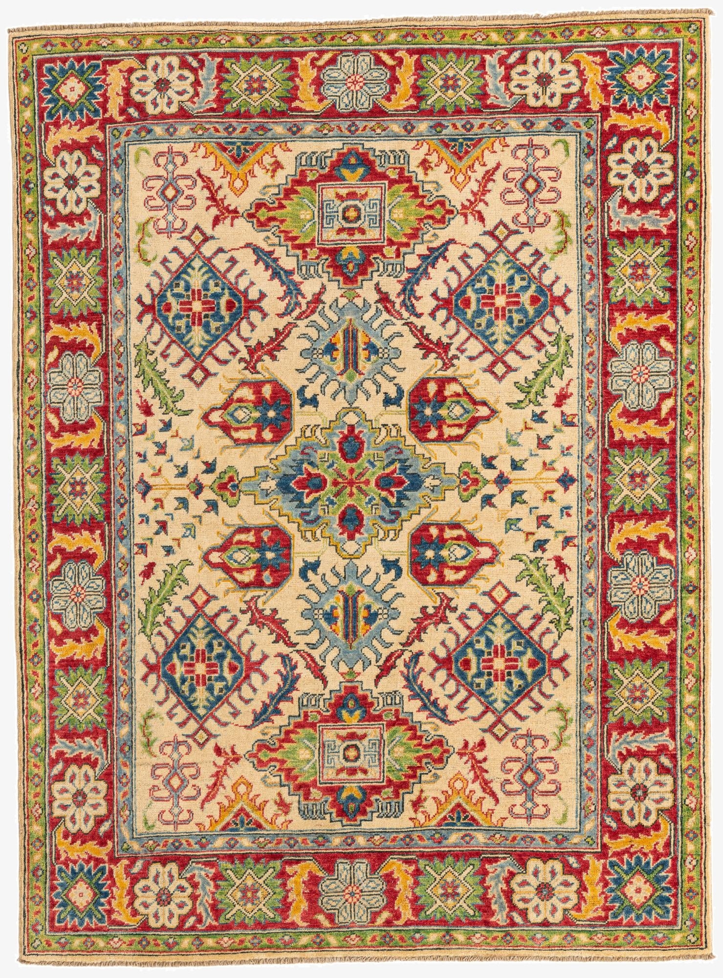 5' x 6' 8  Hand Knotted Kazak Rug