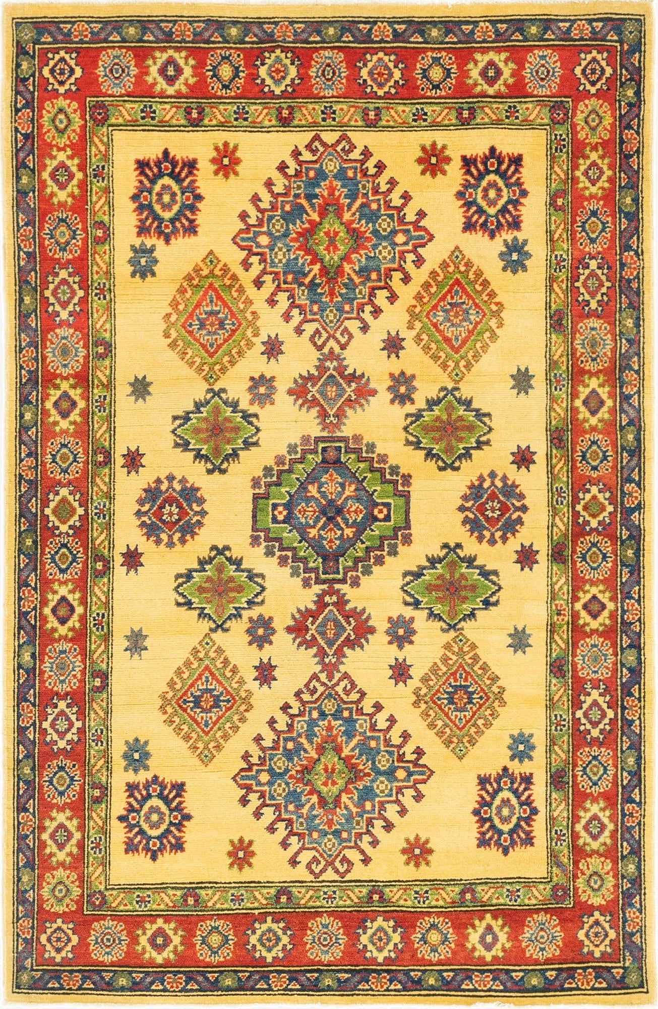 4' 1 x 6' 3 Hand Knotted Kazak Rug