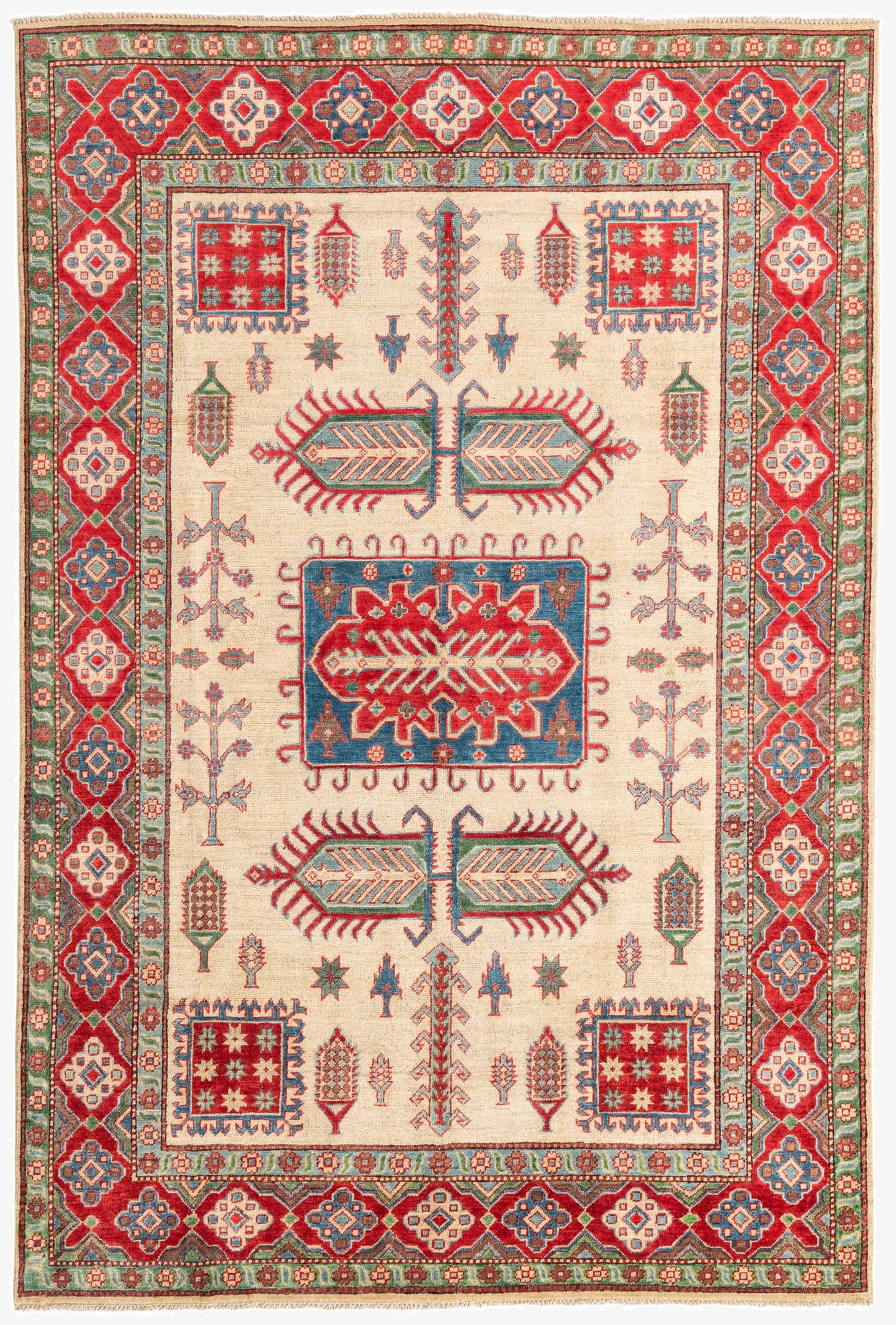 6' x 9' 1  Hand Knotted Kazak Rug