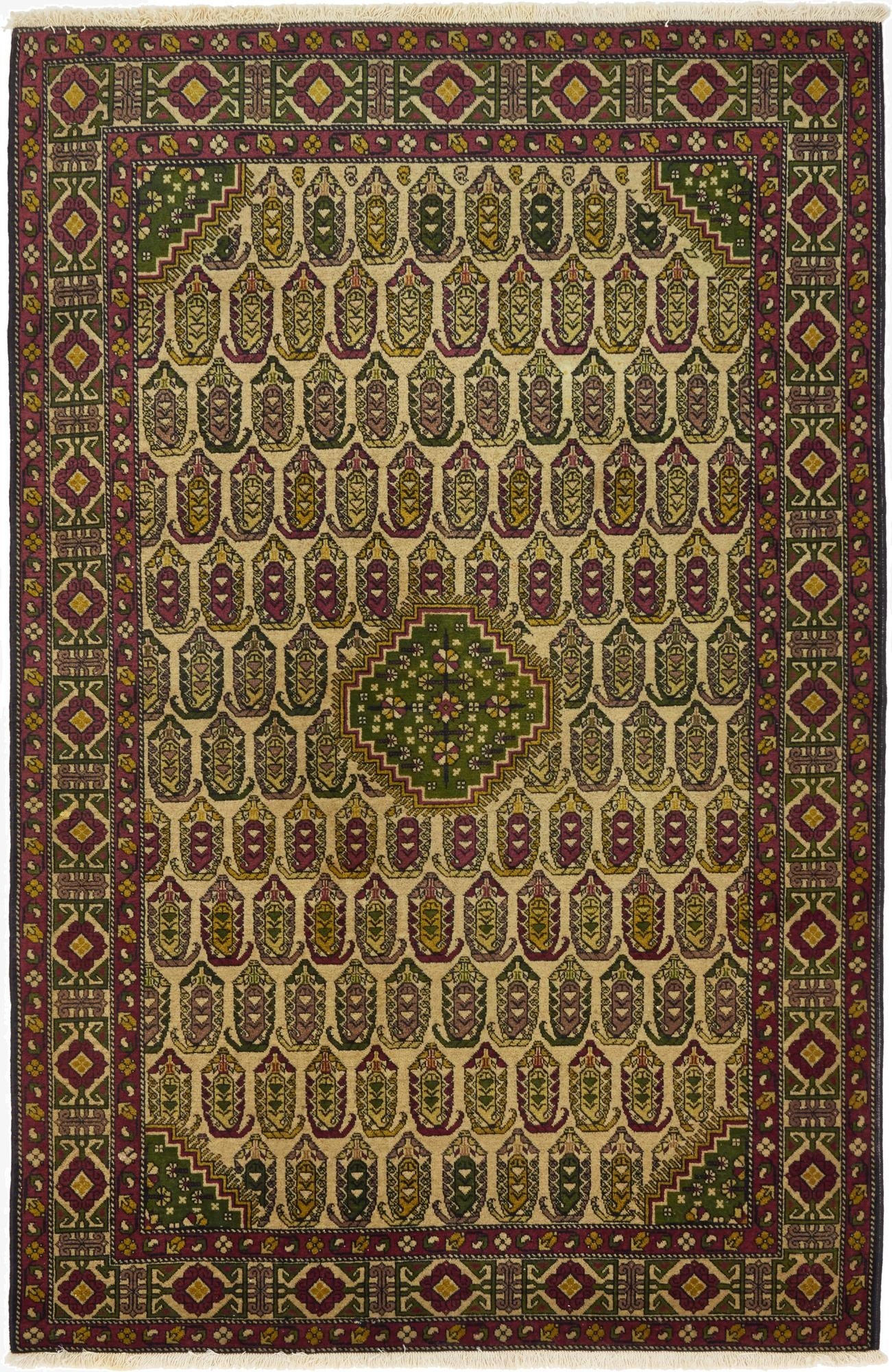 4' 5 x 6' 9  Hand Knotted Kazak Oriental Wool Rug