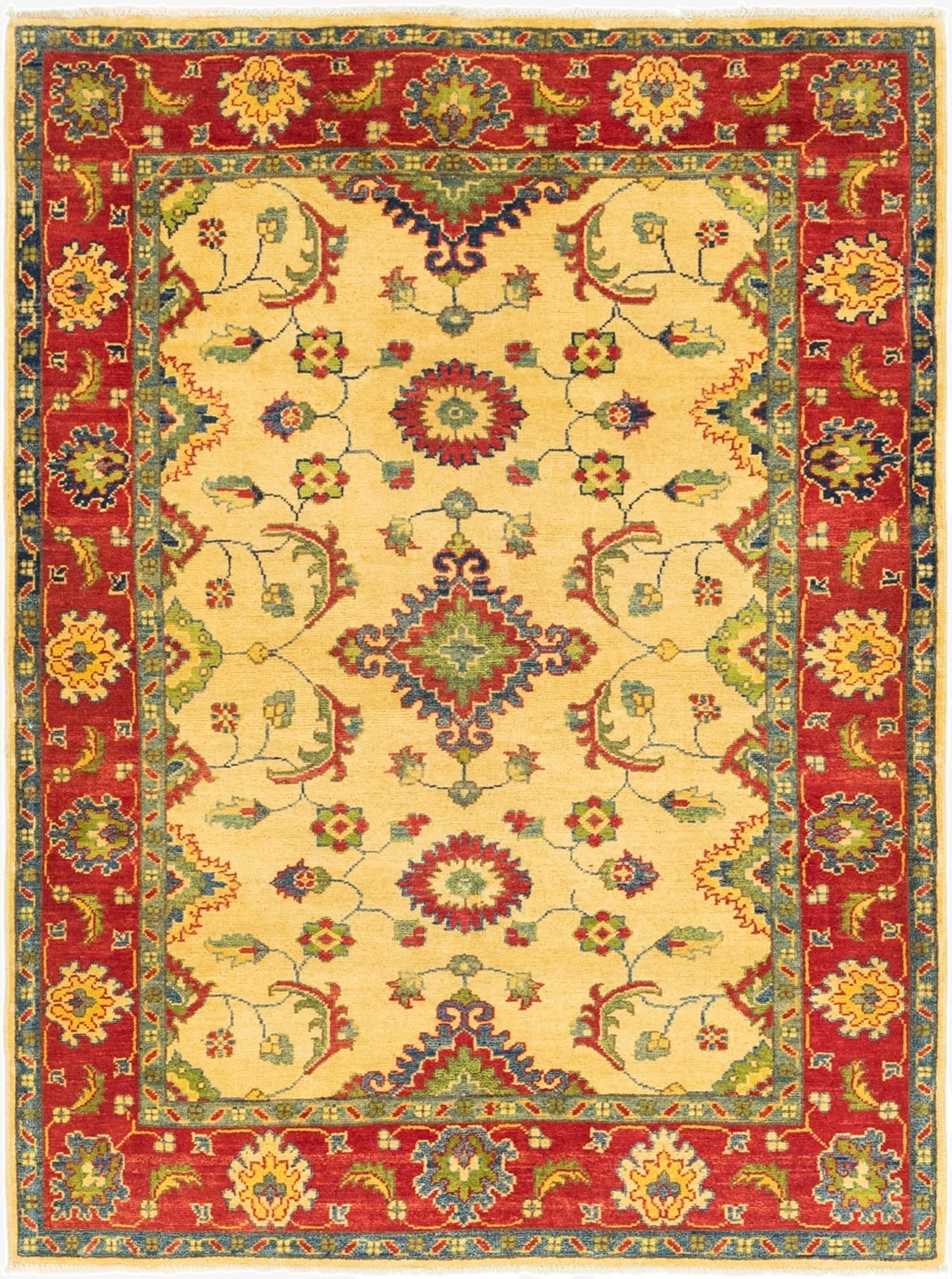 4' 2 x 5' 8  Hand Knotted Kazak Rug